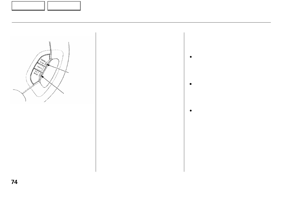 Steering wheel controls | Acura 2001 RL - Owner's Manual User Manual | Page 77 / 333