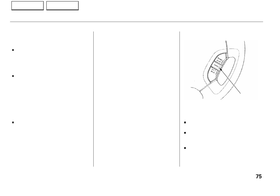 Steering wheel controls | Acura 2001 RL - Owner's Manual User Manual | Page 78 / 333