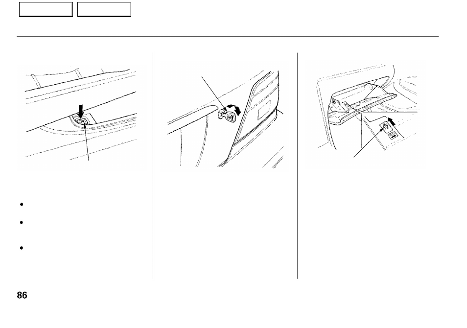 Keys and locks | Acura 2001 RL - Owner's Manual User Manual | Page 89 / 333