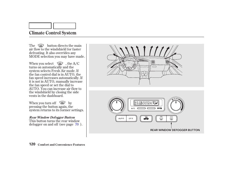 Climate control system | Acura 2001 TL - Owner's Manual User Manual | Page 123 / 319