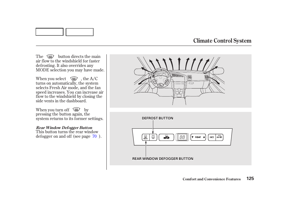 Climate control system | Acura 2001 TL - Owner's Manual User Manual | Page 128 / 319