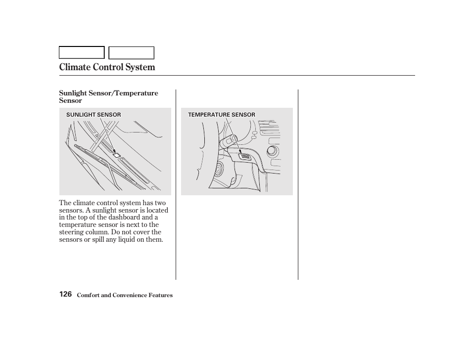 Climate control system | Acura 2001 TL - Owner's Manual User Manual | Page 129 / 319