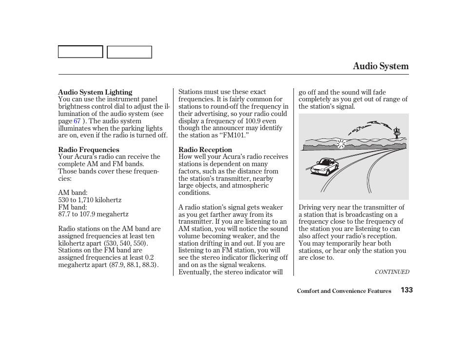 Audio system | Acura 2001 TL - Owner's Manual User Manual | Page 136 / 319