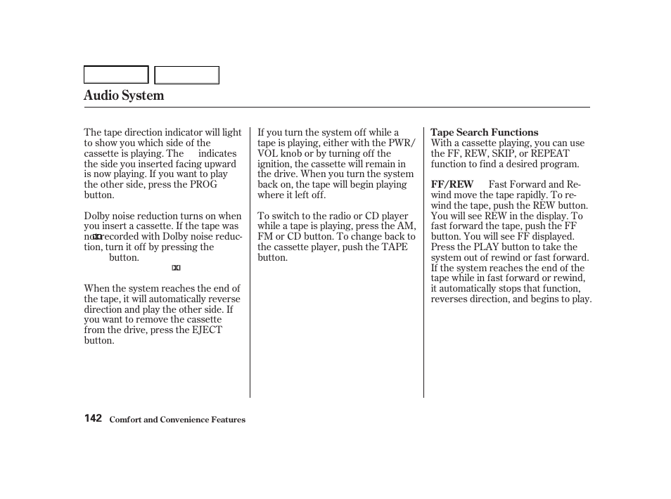 Audio system | Acura 2001 TL - Owner's Manual User Manual | Page 145 / 319