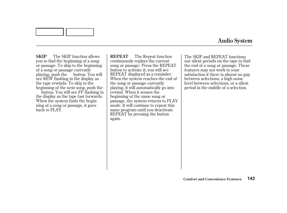 Audio system | Acura 2001 TL - Owner's Manual User Manual | Page 146 / 319