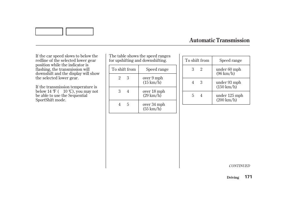 Automatic transmission | Acura 2001 TL - Owner's Manual User Manual | Page 174 / 319