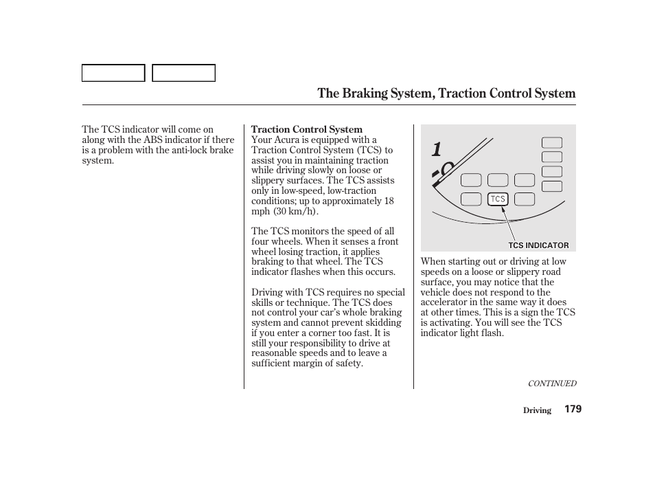 The braking system, traction control system | Acura 2001 TL - Owner's Manual User Manual | Page 182 / 319