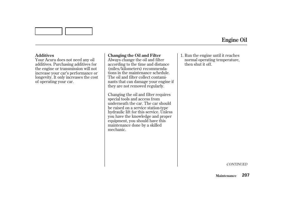 Engine oil | Acura 2001 TL - Owner's Manual User Manual | Page 210 / 319