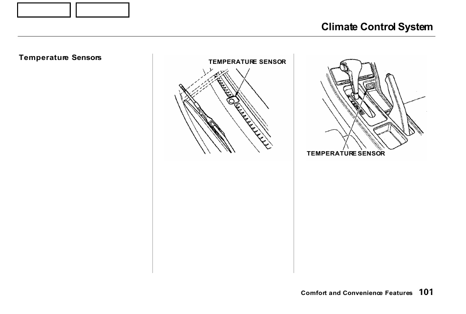 Climate control system | Acura 2001 NSX - Owner's Manual User Manual | Page 104 / 305