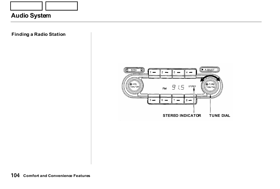 Audio system | Acura 2001 NSX - Owner's Manual User Manual | Page 107 / 305