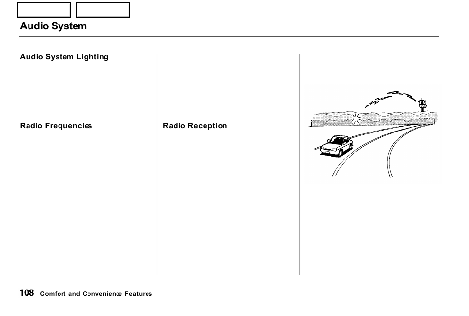 Audio system | Acura 2001 NSX - Owner's Manual User Manual | Page 111 / 305