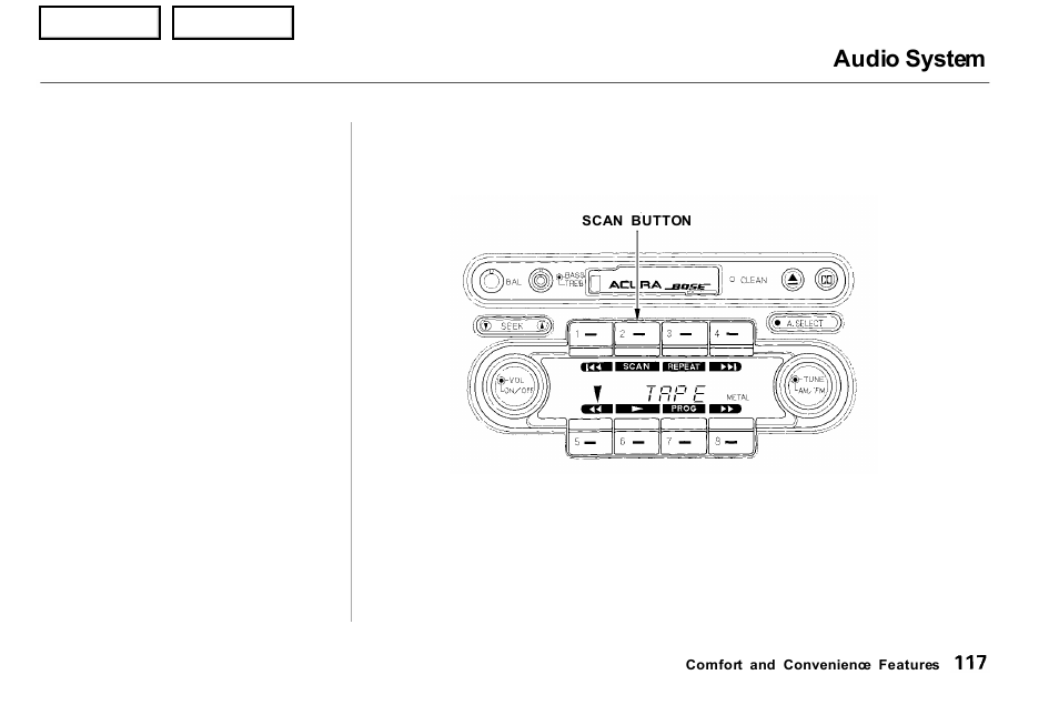 Audio system | Acura 2001 NSX - Owner's Manual User Manual | Page 120 / 305