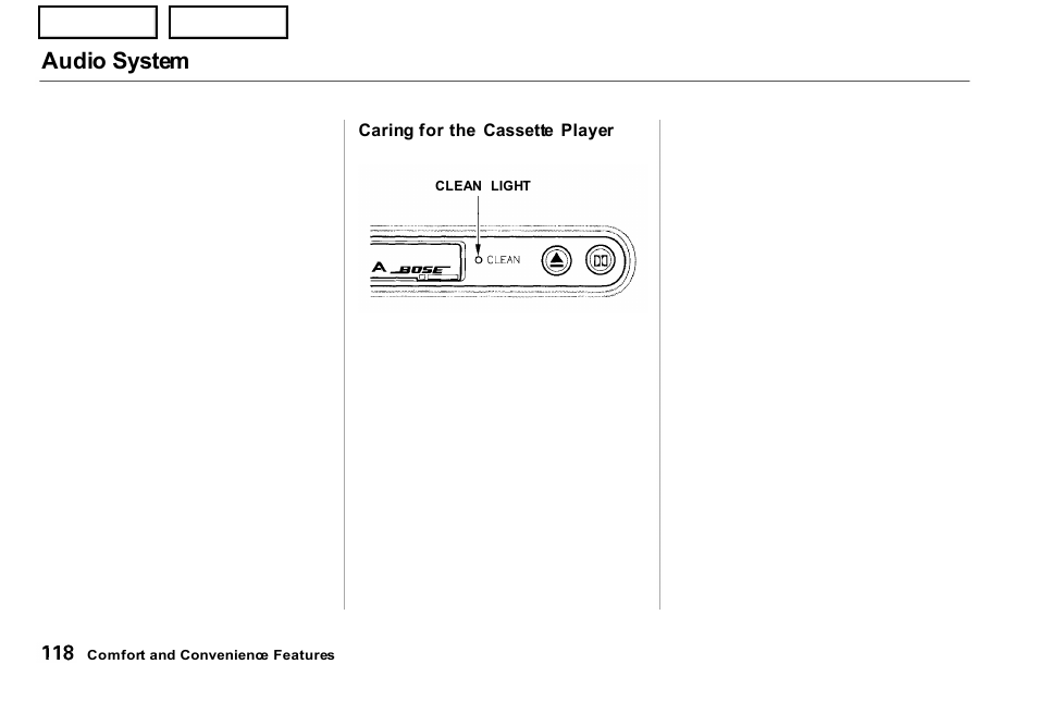 Audio system | Acura 2001 NSX - Owner's Manual User Manual | Page 121 / 305