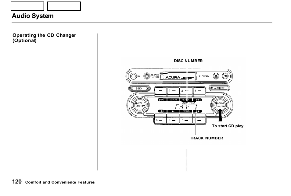 Audio system | Acura 2001 NSX - Owner's Manual User Manual | Page 123 / 305