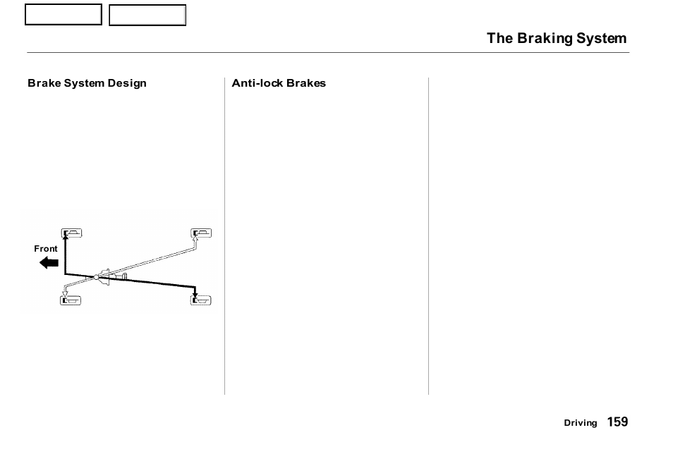 The braking system | Acura 2001 NSX - Owner's Manual User Manual | Page 162 / 305