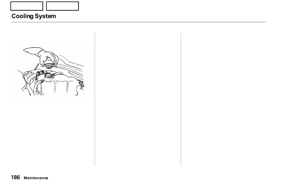 Cooling system | Acura 2001 NSX - Owner's Manual User Manual | Page 189 / 305