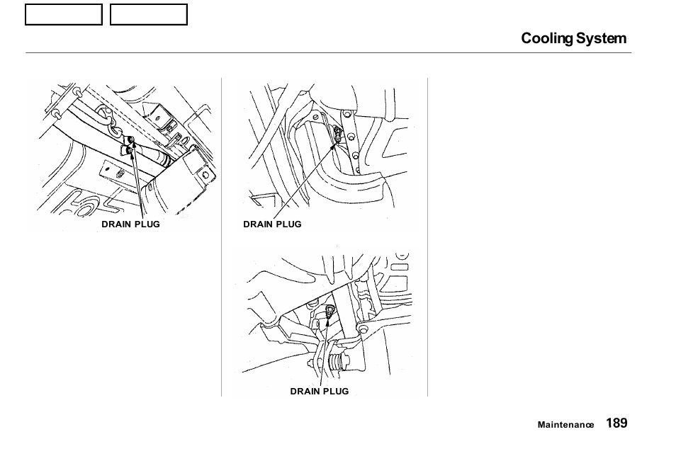 Cooling system | Acura 2001 NSX - Owner's Manual User Manual | Page 192 / 305