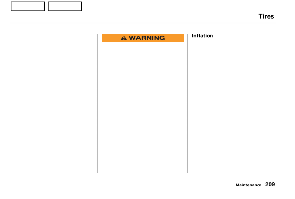 Tires | Acura 2001 NSX - Owner's Manual User Manual | Page 212 / 305