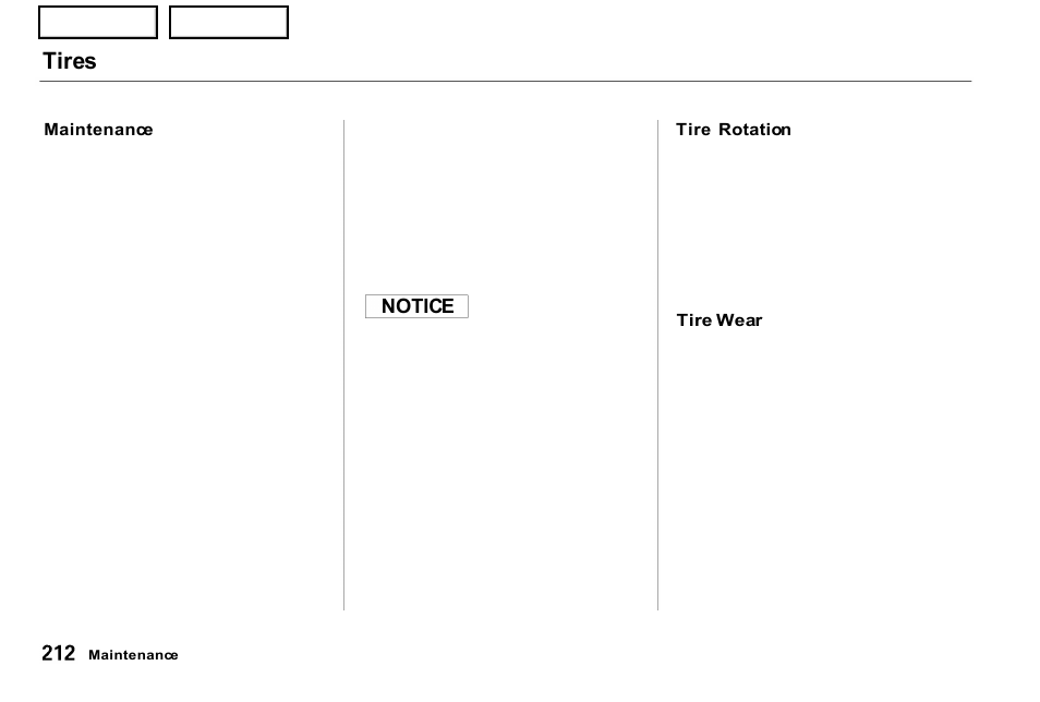 Tires | Acura 2001 NSX - Owner's Manual User Manual | Page 215 / 305