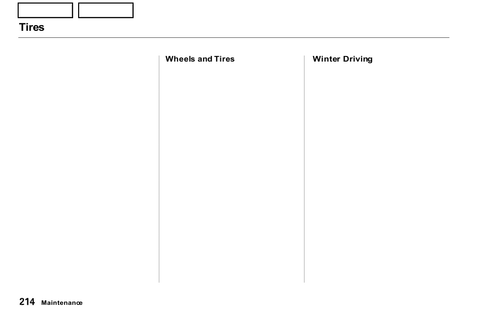 Tires | Acura 2001 NSX - Owner's Manual User Manual | Page 217 / 305