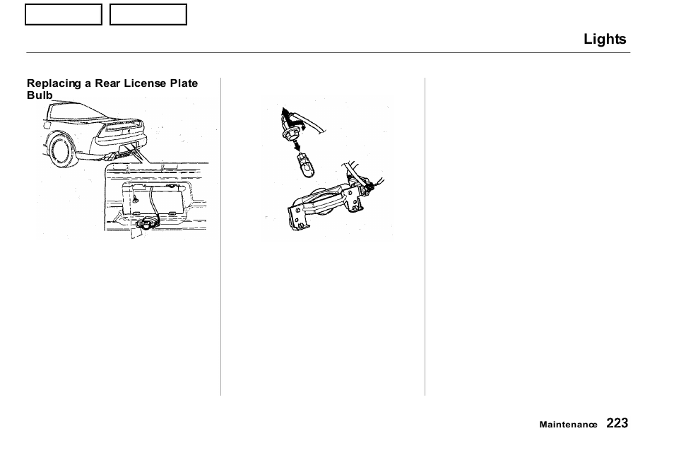Lights | Acura 2001 NSX - Owner's Manual User Manual | Page 226 / 305