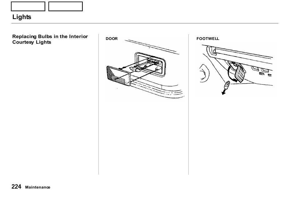 Lights | Acura 2001 NSX - Owner's Manual User Manual | Page 227 / 305