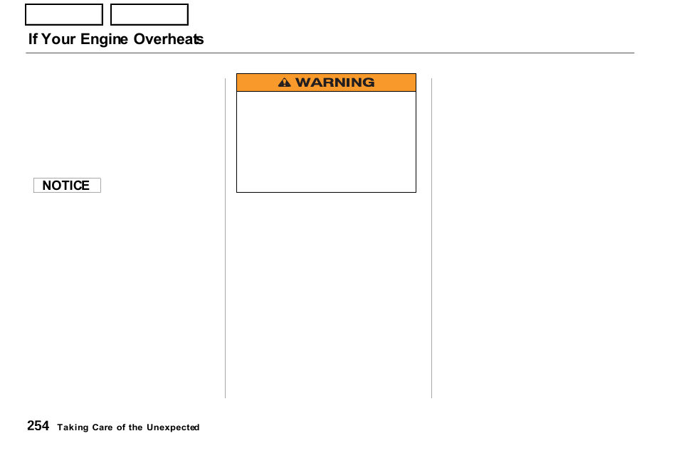 If your engine overheats | Acura 2001 NSX - Owner's Manual User Manual | Page 257 / 305