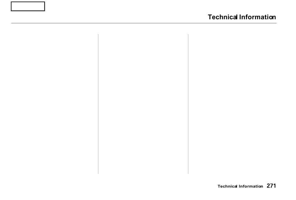Technical information | Acura 2001 NSX - Owner's Manual User Manual | Page 274 / 305