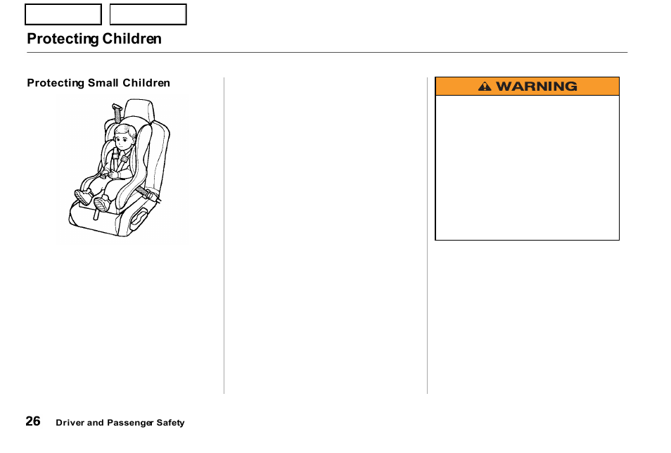 Protecting children | Acura 2001 NSX - Owner's Manual User Manual | Page 29 / 305