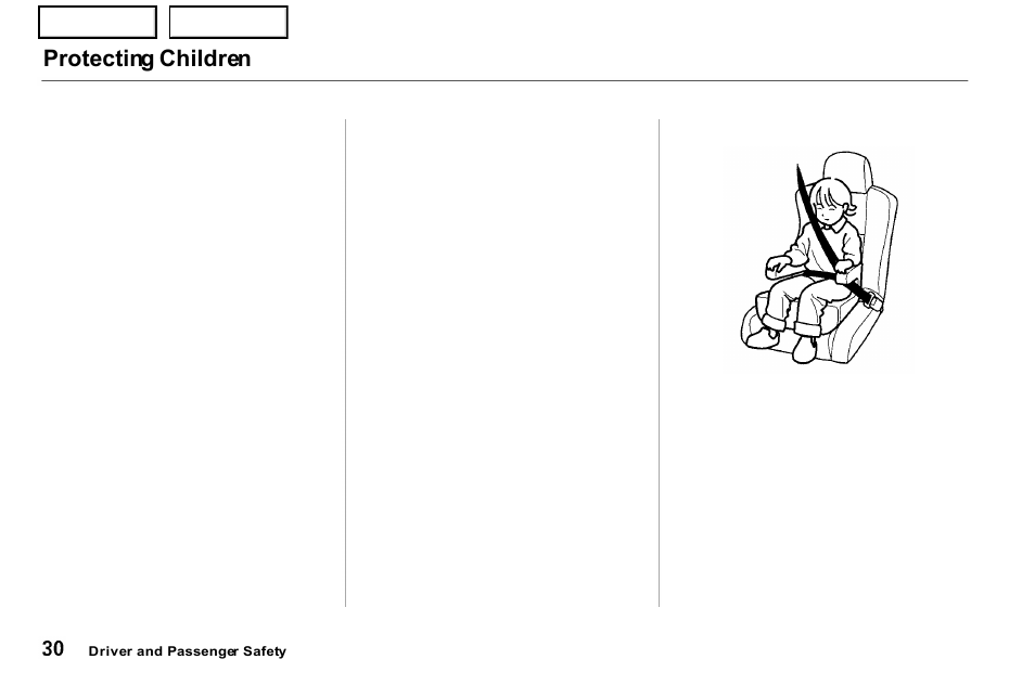 Protecting children | Acura 2001 NSX - Owner's Manual User Manual | Page 33 / 305