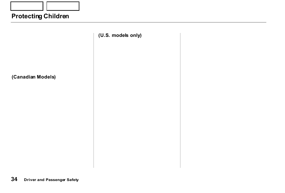 Protecting children | Acura 2001 NSX - Owner's Manual User Manual | Page 37 / 305