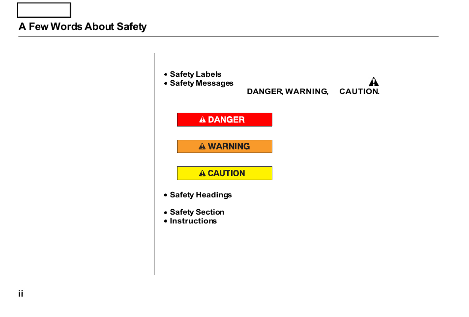 A few words about safety | Acura 2001 NSX - Owner's Manual User Manual | Page 4 / 305