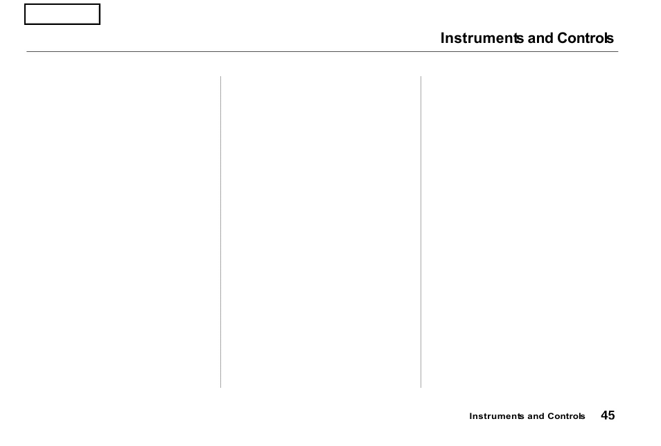 Instruments and controls | Acura 2001 NSX - Owner's Manual User Manual | Page 48 / 305