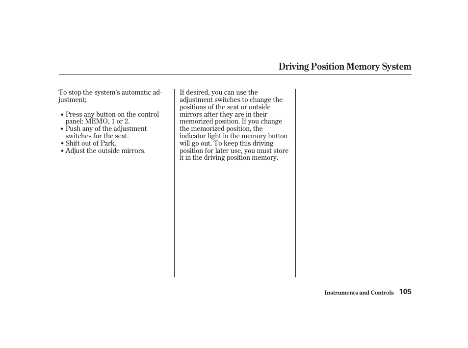 Acura 2001 CL - Owner's Manual User Manual | Page 108 / 330