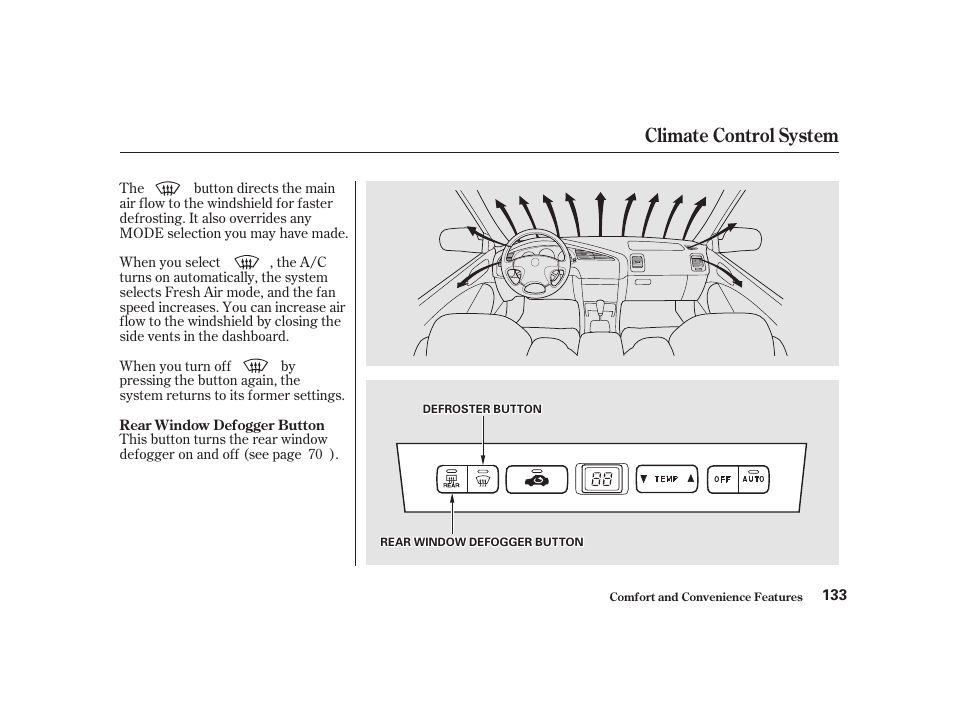 Climate control system | Acura 2001 CL - Owner's Manual User Manual | Page 136 / 330