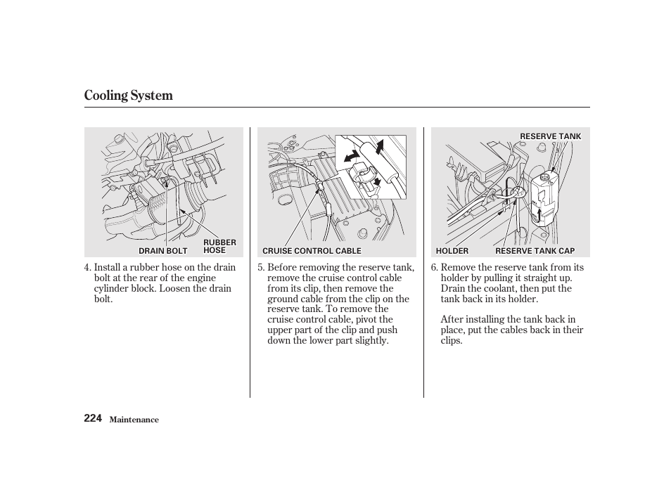 Cooling system | Acura 2001 CL - Owner's Manual User Manual | Page 227 / 330