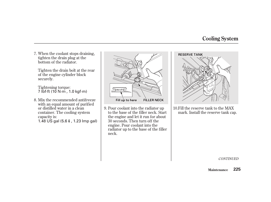 Cooling system | Acura 2001 CL - Owner's Manual User Manual | Page 228 / 330