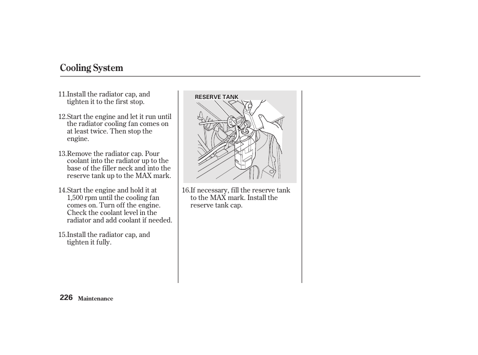 Cooling system | Acura 2001 CL - Owner's Manual User Manual | Page 229 / 330
