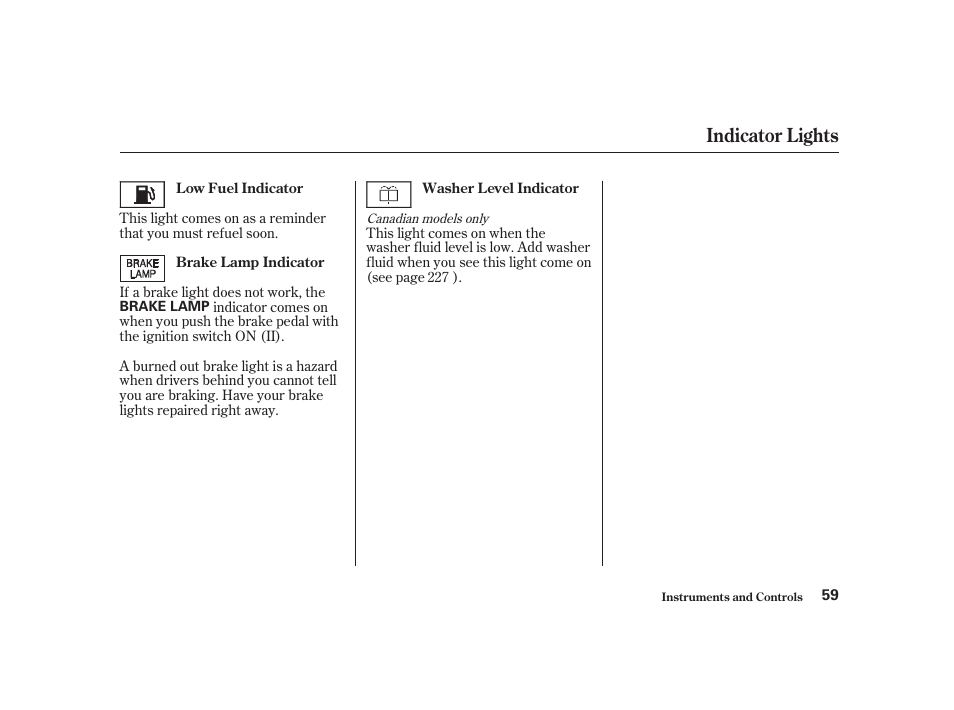 Indicator lights | Acura 2001 CL - Owner's Manual User Manual | Page 62 / 330