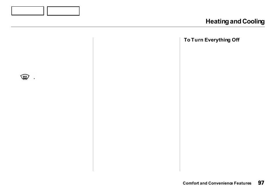 Heating and cooling | Acura 2001 Integra Sedan - Owner's Manual User Manual | Page 100 / 276