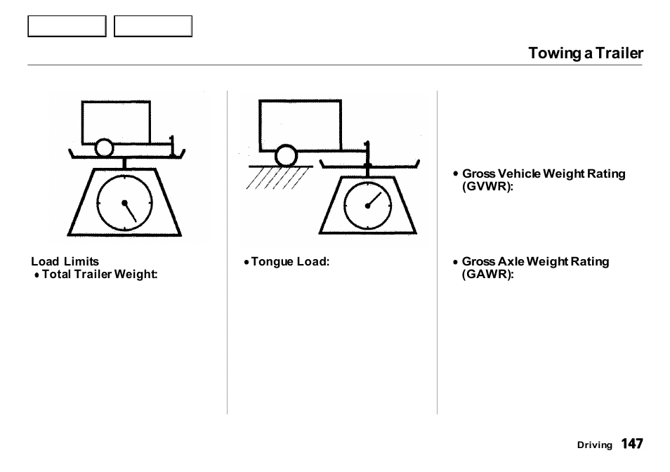 Towing a trailer | Acura 2001 Integra Sedan - Owner's Manual User Manual | Page 150 / 276