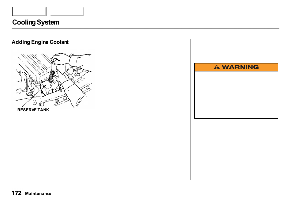 Cooling system | Acura 2001 Integra Sedan - Owner's Manual User Manual | Page 175 / 276