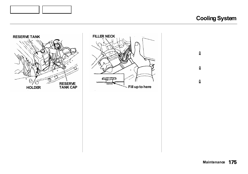 Cooling system | Acura 2001 Integra Sedan - Owner's Manual User Manual | Page 178 / 276