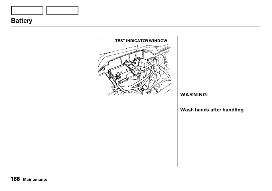 Battery | Acura 2001 Integra Sedan - Owner's Manual User Manual | Page 189 / 276