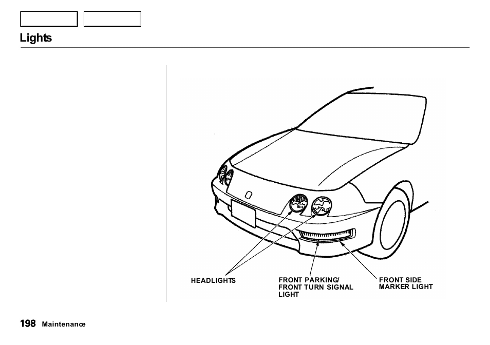 Lights | Acura 2001 Integra Sedan - Owner's Manual User Manual | Page 201 / 276