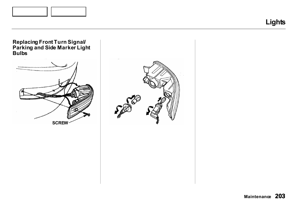 Lights | Acura 2001 Integra Sedan - Owner's Manual User Manual | Page 206 / 276