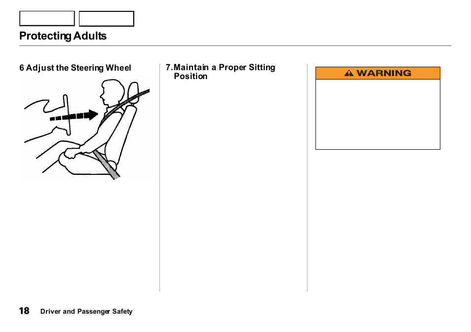 Protecting adults | Acura 2001 Integra Sedan - Owner's Manual User Manual | Page 21 / 276