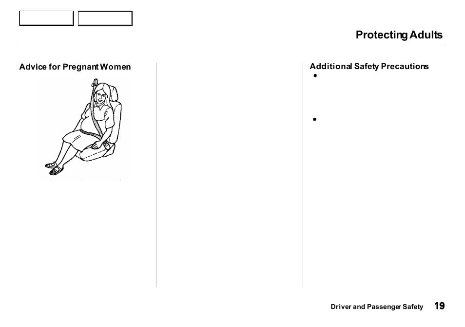 Protecting adults | Acura 2001 Integra Sedan - Owner's Manual User Manual | Page 22 / 276