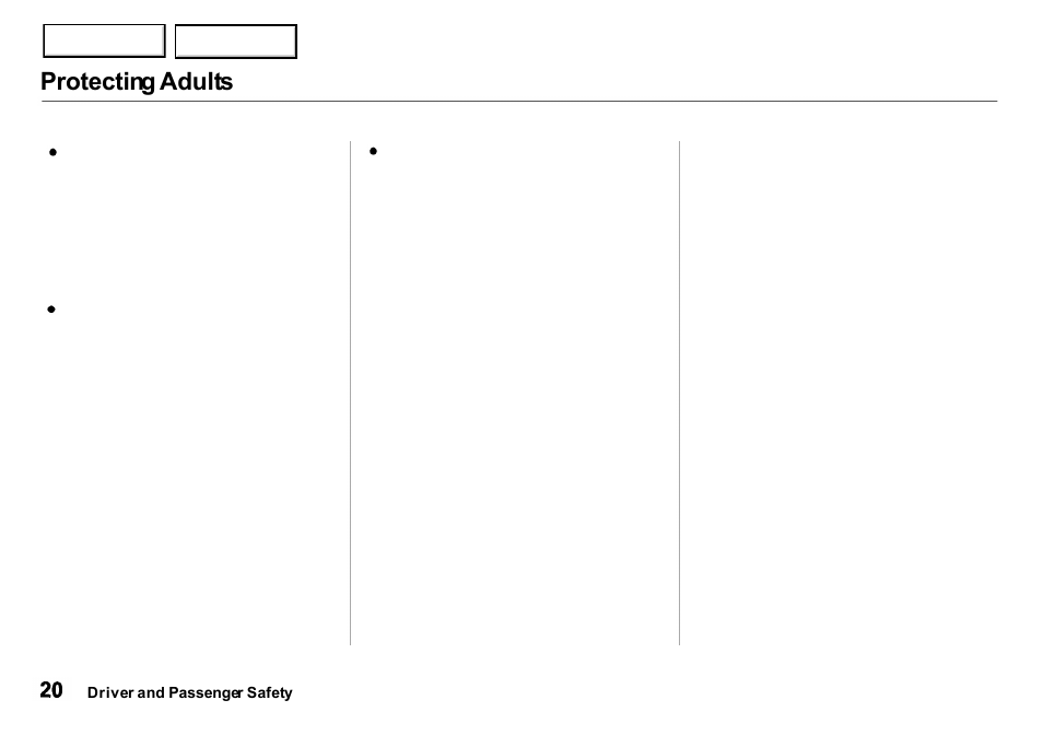 Protecting adults | Acura 2001 Integra Sedan - Owner's Manual User Manual | Page 23 / 276