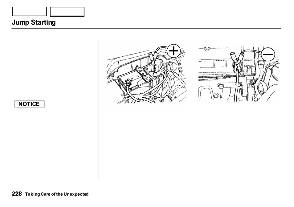 Jump starting | Acura 2001 Integra Sedan - Owner's Manual User Manual | Page 231 / 276